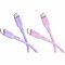 Goobay Silicone Cable USB-C szilikonkábel 2db/csomag 1,5m 60W 3A lila, pink Goobay Silicone Cable USB-C szilikonkábel 2db/csomag 1,5m 60W 3A lila, pink