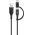 Goobay 2in1 USB-A-Micro-B/USB-C k�bel 1m fekete USB 2.0 480Mbit/s 0,5A 2,5W