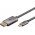 Goobay USB-C-DisplayPort k�bel 1m 4K 60Hz 21,6Gbit/s USB3.1 textilbor�t�s fekete-ez�st