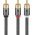 Goobay Plus Series RCA (cinch) Y-k�bel 3m 1x2 Woofer/Center aranyozott csatlakoz�k