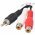 Audio-video k�bel 0,2m 1x RCA (cinch) dug� 2x RCA (cinch) aljzat