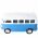 WELLY Retro Bus Bulli t�vir�ny�t�s modell 124 k�k 5x AA Mignon ceruza elemekkel egy�tt