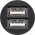 Goobay dupla USB aut�s adapter 12W 2x USB csatlakoz� fekete