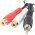 Audio-video k�bel 0,2m 1x RCA (cinch) dug� 2x RCA (cinch) aljzat