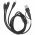 USB t�lt�k�bel 3in1 Lightning Micro-USB USB-C 1m fekete