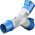 CEE Y-eloszt� adapter, CEE dug� - 2x CEE aljzat, k�lt�ri (kemping) haszn�latra, 16A / 230V