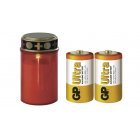 LED-temeti-mcses--piros--kltri-s-beltri--meleg-fehr--idzts-+-2db-GP-ultra-C-LR14-bbi-elem