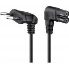 Goobay-90�-Euro-t�pk�bel-5m-2x0-75mm2-euro-dug�-Typ-C-CEE-7-16-C7-90�-fekete